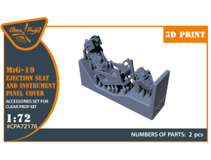 Shop 1/72 MiG-19 Ejection seat and instrument panel cover for CP kits Scale Plastic Models and Accessories. Resin Parts. Clear Prop Models Online Store