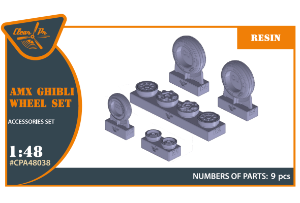 Shop 1/48 AMX Ghibli wheel set Scale Plastic Models and Accessories. Resin Parts. Clear Prop Models Online Store