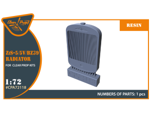 Shop 1/72 ZiS-5/5V/BZ39 Radiator for CP kits Scale Plastic Models and Accessories. Resin Parts. Clear Prop Models Online Store