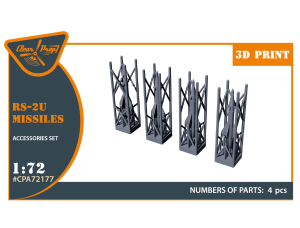 Shop 1/72 RS-2U/US (4pcs) used on the following airplanes: MiG-19PM/PML, MiG-21PF/PFM, Su-9 Scale Plastic Models and Accessories. Resin Parts. Clear Prop Models Online Store