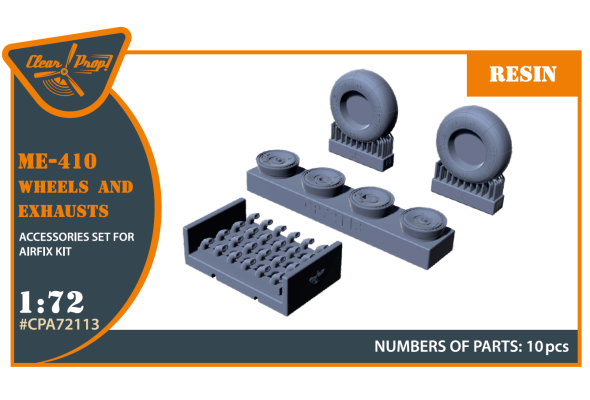 Shop 1/72 Me-410 B-1/U2/U4/R4 wheel set and exhaust Scale Plastic Models and Accessories. Resin Parts. Clear Prop Models Online Store