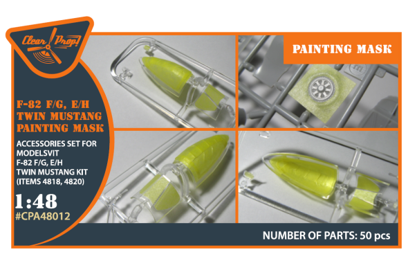 Shop 1/48 F-82F/G, E/H Twin Mustang painting mask on "yellow kabuki paper" for Modelsvit kits 4818/4820 Scale Plastic Models and Accessories. Resin Parts. Clear Prop Models Online Store