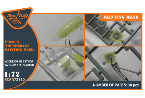 Shop 1/72 F84E/G Thunderjet painting mask on "yellow kabuki paper" for Italeri/Academy kits Scale Plastic Models and Accessories. Resin Parts. Clear Prop Models Online Store