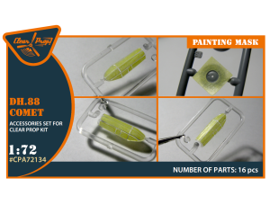 Shop 1/72 DH.88 Comet painting mask on "yellow kabuki paper" for CP kits Scale Plastic Models and Accessories. Resin Parts. Clear Prop Models Online Store