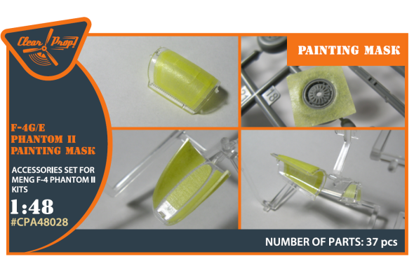 Shop 1/48 F-4G/E Phantom II painting mask on "yellow kabuki paper" for MENG kit Scale Plastic Models and Accessories. Resin Parts. Clear Prop Models Online Store