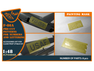 Shop 1/48 F-86A pre-cut patterns for numbers and letteringpainting mask on "yellow kabuki paper" for CP4824 kit Scale Plastic Models and Accessories. Resin Parts. Clear Prop Models Online Store