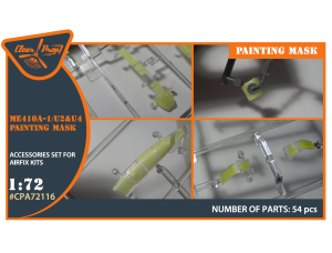Shop 1/72 Me-410 B-1/U2/U4/R4 painting mask on "yellow kabuki paper" for Airfix kit Scale Plastic Models and Accessories. Resin Parts. Clear Prop Models Online Store