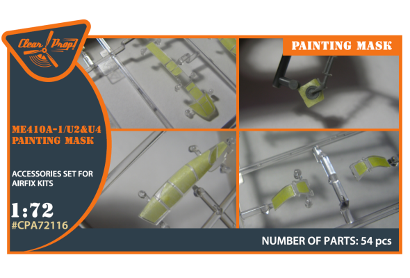 Shop 1/72 Me-410 B-1/U2/U4/R4 painting mask on "yellow kabuki paper" for Airfix kit Scale Plastic Models and Accessories. Resin Parts. Clear Prop Models Online Store