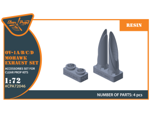 Shop 1/72 OV-1 A/B/C/D Mohawk exhaust set for CP kit Scale Plastic Models and Accessories. Resin Parts. Clear Prop Models Online Store