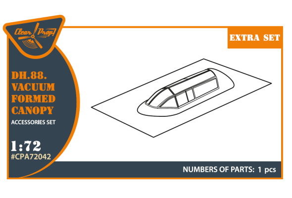 Shop 1/72 DH.88 Comet vacuum formed canopy for CP kits Scale Plastic Models and Accessories. Resin Parts. Clear Prop Models Online Store