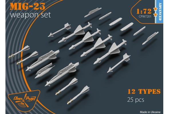 Shop 1/72 MiG-23 Weapon Set Scale Plastic Models and Accessories. Resin Parts. Clear Prop Models Online Store