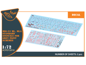 Shop 1/72 MiG-23ML, MLA standard stencils for grey paint schemes for CP kits and other Scale Plastic Models and Accessories. Resin Parts. Clear Prop Models Online Store