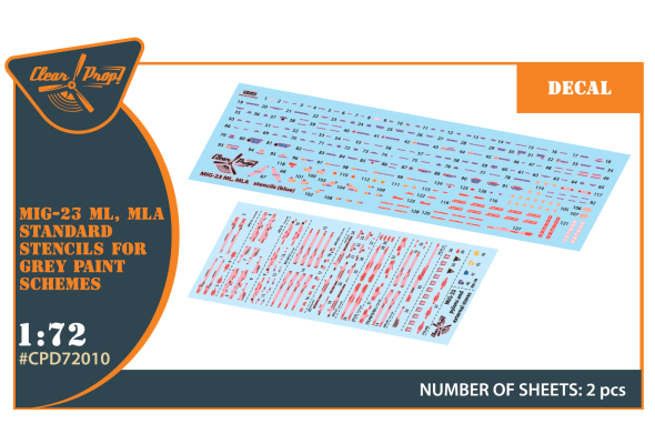 Shop 1/72 MiG-23ML, MLA standard stencils for grey paint schemes for CP kits and other Scale Plastic Models and Accessories. Resin Parts. Clear Prop Models Online Store