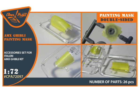 Shop 1/72 AMX Ghibli double-sided painting mask on "yellow kabuki paper" for Italeri kits Scale Plastic Models and Accessories. Resin Parts. Clear Prop Models Online Store