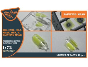 Shop 1/72 MiG-23ML, MLD, P, MLAE painting mask on "yellow kabuki paper" for CP kits Scale Plastic Models and Accessories. Resin Parts. Clear Prop Models Online Store