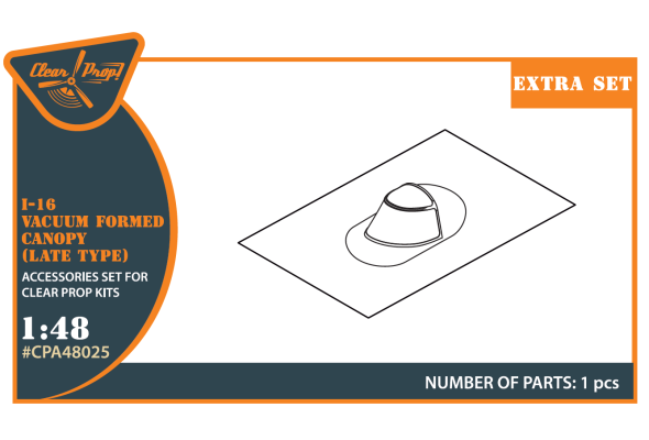 Shop 1/48 I-16 vacuum formed canopy (late version) for CP kit Scale Plastic Models and Accessories. Resin Parts. Clear Prop Models Online Store