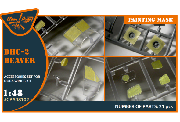 Shop 1/48 DHC-2 Beaver painting mask on "yellow kabuki paper" for Dora Wings kit Scale Plastic Models and Accessories. Resin Parts. Clear Prop Models Online Store