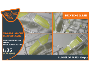 Shop 1/35 AH-64D/E Apache painting mask on "yellow kabuki paper" for TAKOM kit Scale Plastic Models and Accessories. Resin Parts. Clear Prop Models Online Store