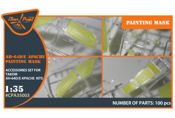 Shop 1/35 AH-64D/E Apache painting mask on "yellow kabuki paper" for TAKOM kit Scale Plastic Models and Accessories. Resin Parts. Clear Prop Models Online Store