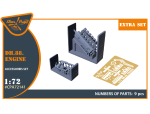 Shop 1/72 DH.88 Comet engine set 3D print Scale Plastic Models and Accessories. Resin Parts. Clear Prop Models Online Store