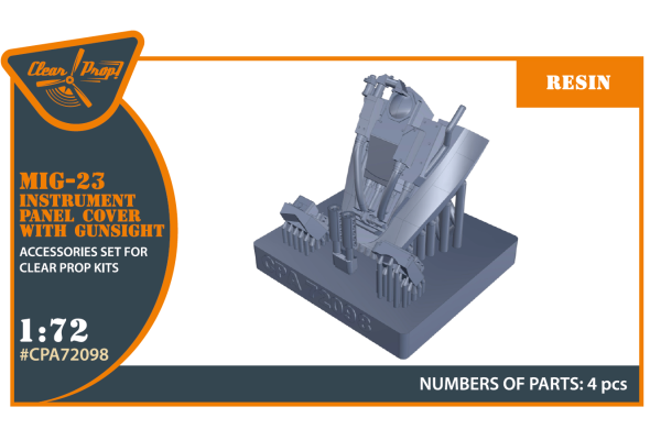 Shop 1/72 MiG-23 Instrument panel cover with gunsight for CP kits Scale Plastic Models and Accessories. Resin Parts. Clear Prop Models Online Store