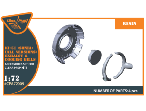 Shop 1/72 Ki-51 Sonia resin exhaust & cooling gills Scale Plastic Models and Accessories. Resin Parts. Clear Prop Models Online Store