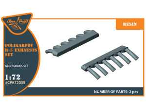 Shop 1/72 Polikarpov R-5 resin exhausts Scale Plastic Models and Accessories. Resin Parts. Clear Prop Models Online Store