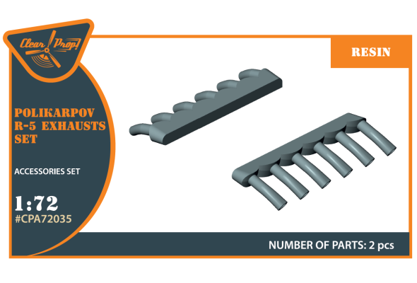 Shop 1/72 Polikarpov R-5 resin exhausts Scale Plastic Models and Accessories. Resin Parts. Clear Prop Models Online Store