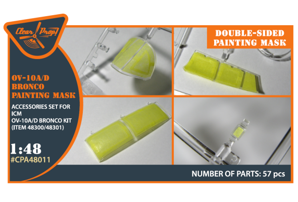 Shop 1/48 OV-10 A/D Bronko double-sided painting mask for ICM kit (48300/48301) "yellow kabuki paper" Scale Plastic Models and Accessories. Resin Parts. Clear Prop Models Online Store