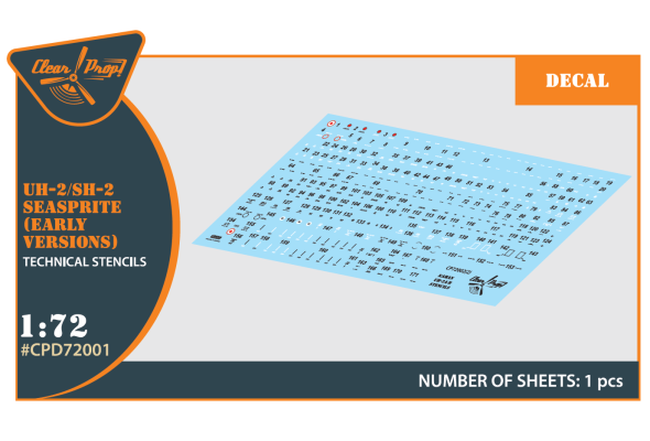 Shop 1/72 UH-2/SH-2 Seasprite (early version) technical stencils Scale Plastic Models and Accessories. Resin Parts. Clear Prop Models Online Store